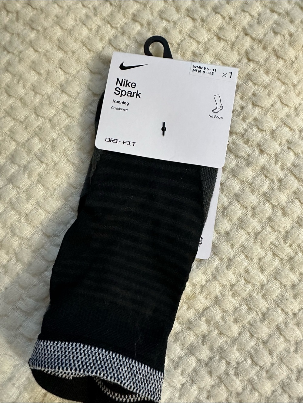 Nike Black No-Show Athletic Socks with White Accent